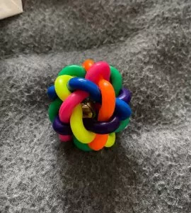 Received Colorful Dog Chew Ball with Bell from customer P*****p.