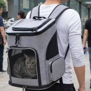 Breathable Foldable Cat Carrier Backpack Mesh Pet Travel Bag