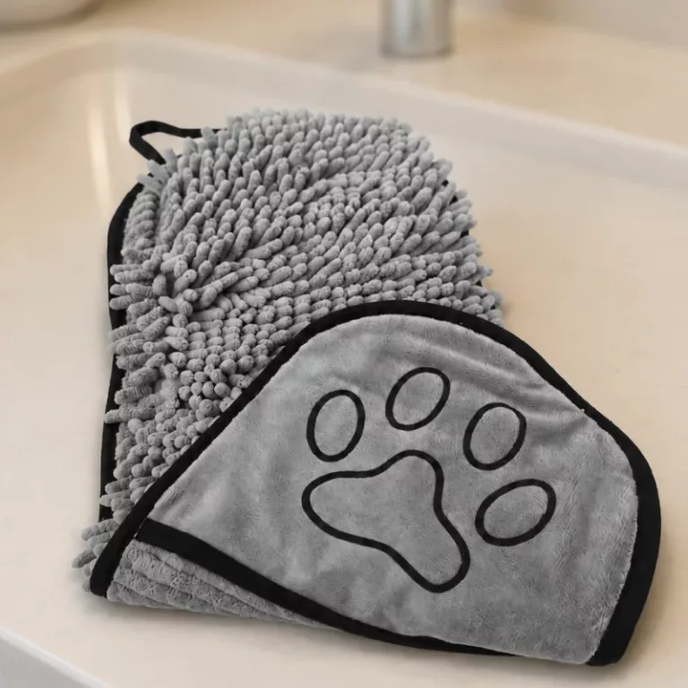 dog towel with hand pockets