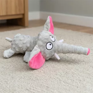 Cute Soft Fleece Elephant Squeaky Dog Chew Toy