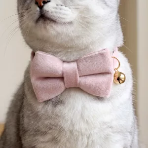 Lovely Soft Bow Cat Collar with Bell