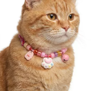 Cute Colorful Cat Necklace Collar with Charms